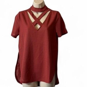 Red Lattice Yoke‎ Top